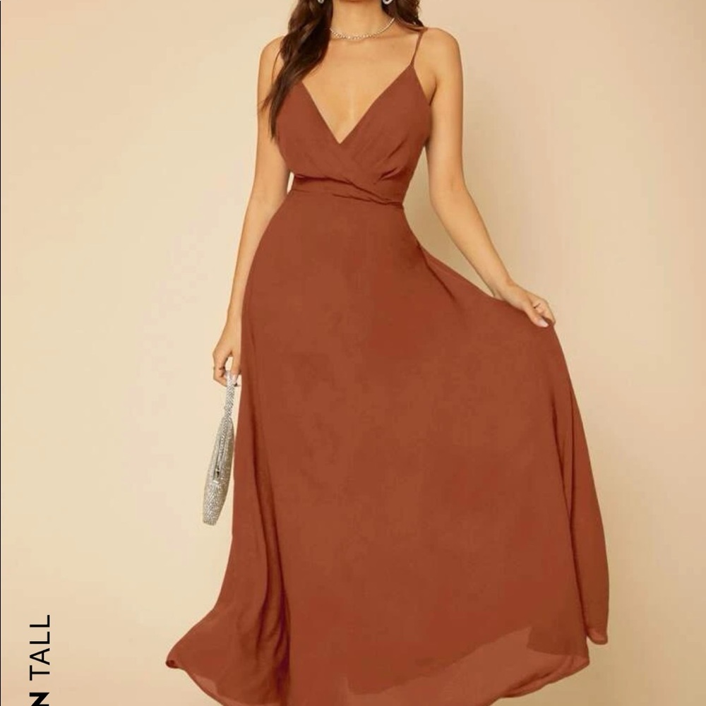 3/$30 Fall Wrap Maxi Dress Rust